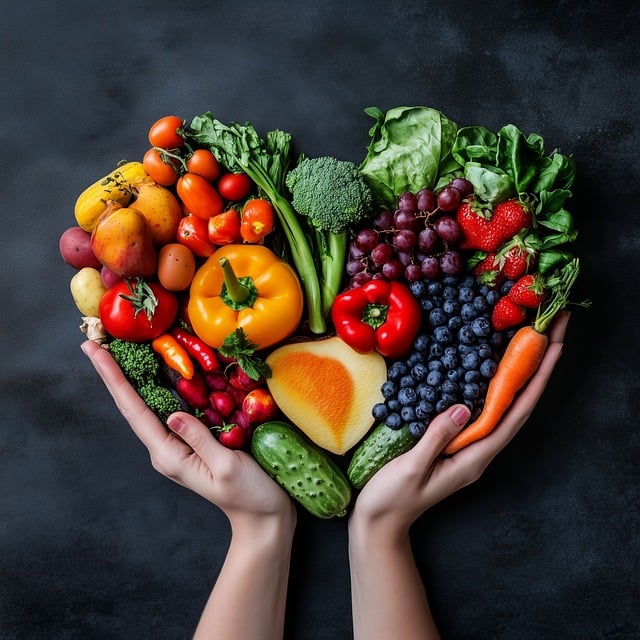 vegetables in a heart shape