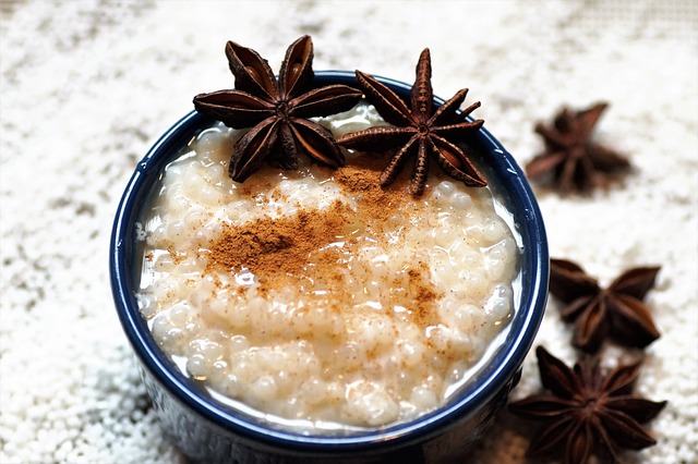 Bowl of rice pudding