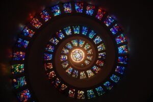 Stained glass in aa spiral