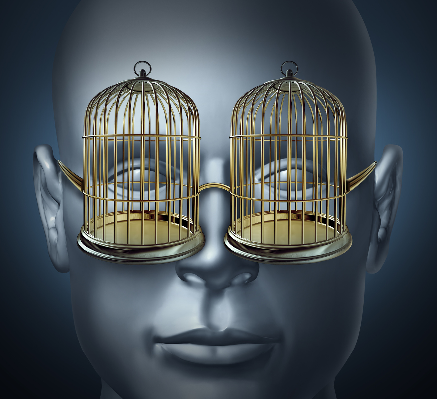 eyes with two cages in front of them