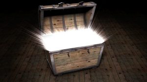 Box with glowing light